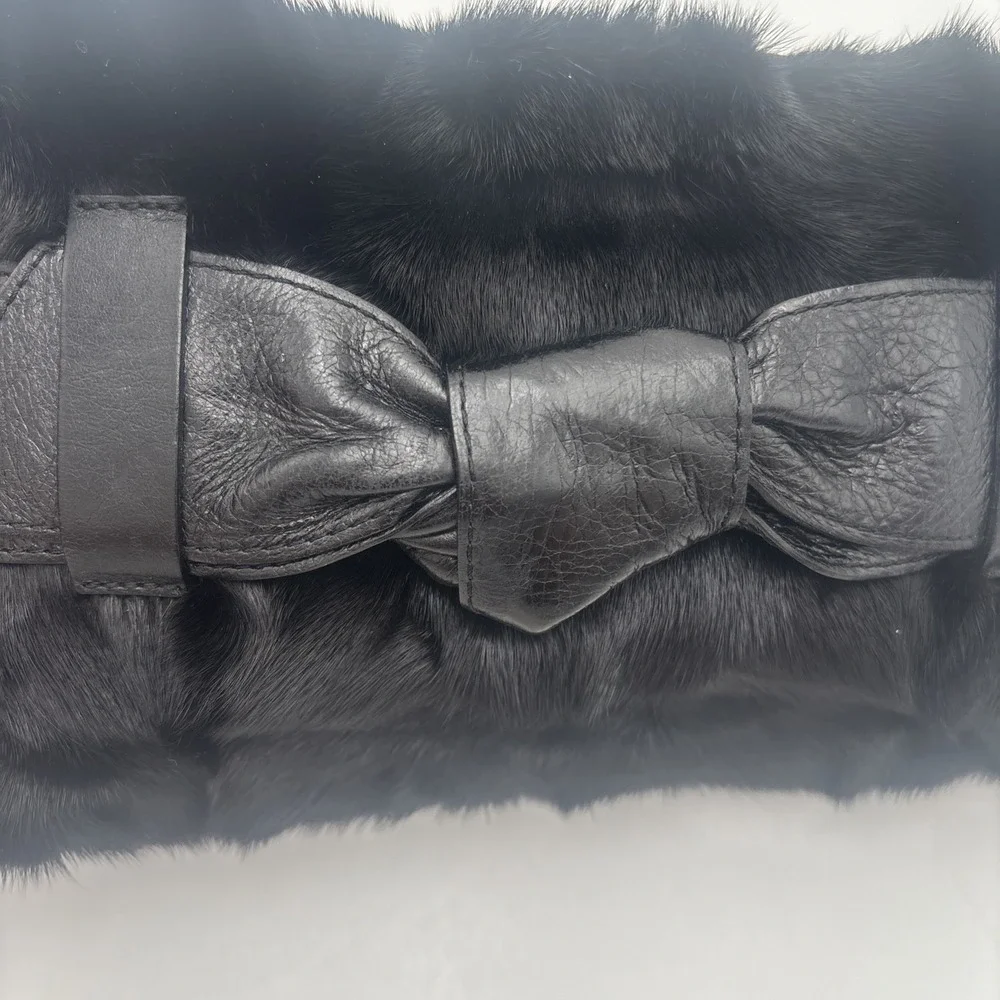 Roberta Gandolfi Fur‎ Mink Handbag Leather